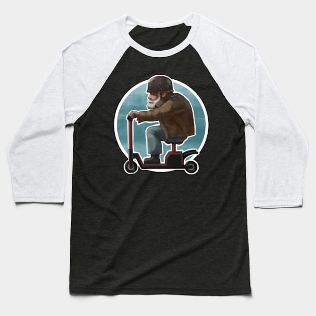 Hipster granpa Baseball T-Shirt by Pushi